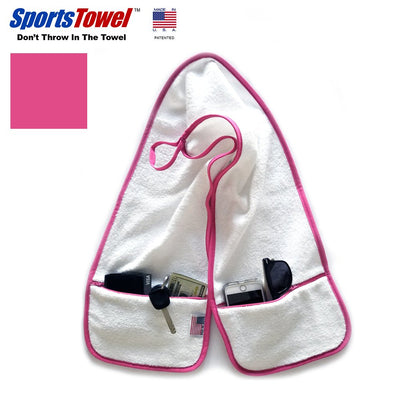 Sports Towel - 2 Zipper Pockets Hold Belongings Safe While You Exercise, at The Gym. Play Pickleball, Tennis, Golf.100% Cotton Ring Spun Loops Super Soft and Absorbent (Mint)