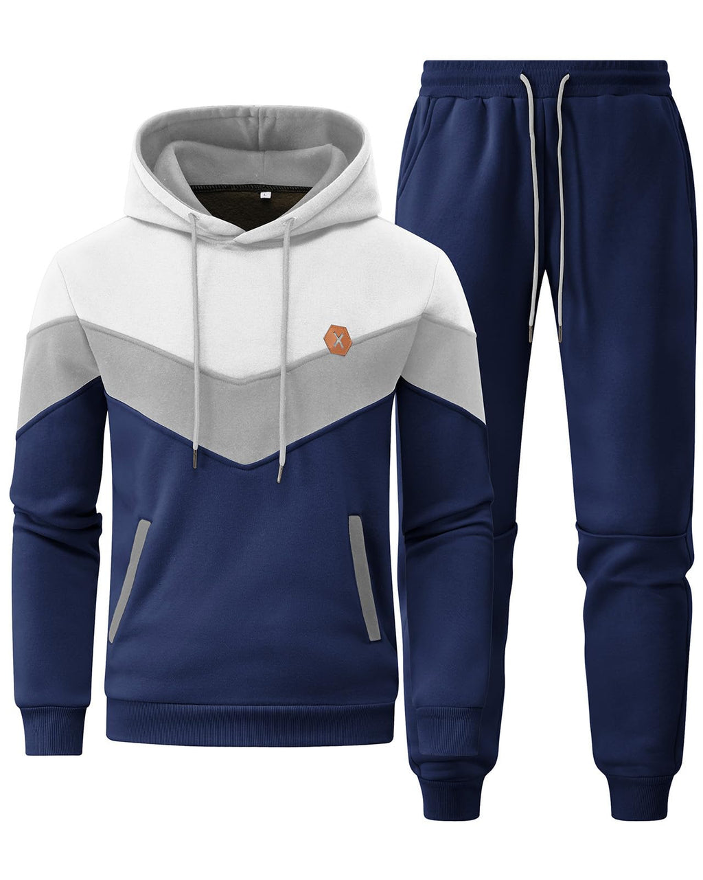 Mens Hoodie Tracksuit Set 2 Pieces Athletic Fleece Hooded Sweatsuit Casual Outfit Sweatshirt and Joggers Set