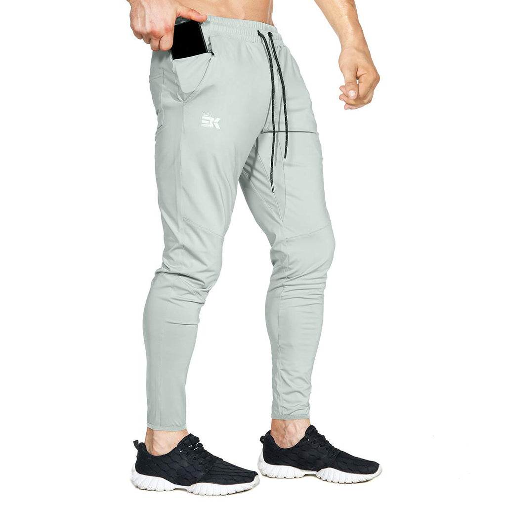 BROKIG Mens Lightweight Gym Jogger Pants,Men's Workout Sweatpants with Zip Pocket