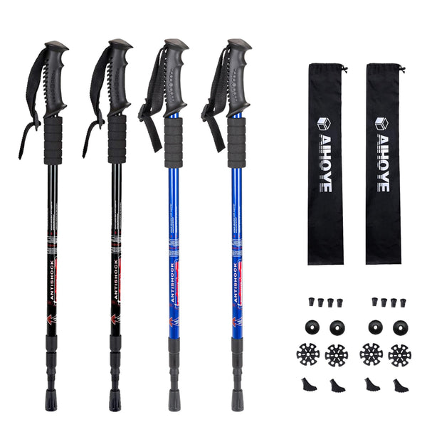 Aihoye Hiking Trekking Poles, 2 Pack Collapsible, Lightweight, Anti Shock, Walking Sticks, Adjustable Hiking Pole for Men and Women