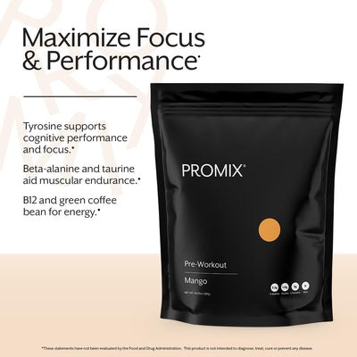 Promix Pre-Workout Powder, Strawberry Lemon – Boosts Focus, Energy & Endurance – With Caffeine, B12, Beta-Alanine & L-Tyrosine – Gluten & Dairy-Free, 10.05 oz