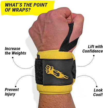 GRIPZILLA Wrist Wraps for Weightlifting Men/Women - Premium Lift Heavier Wrist Straps for Weightlifting, Gym, Carpal Tunnel Wrist Brace Weight Lifting Wrist Wraps with Thumb Loop for Powerlifting, Deadlift