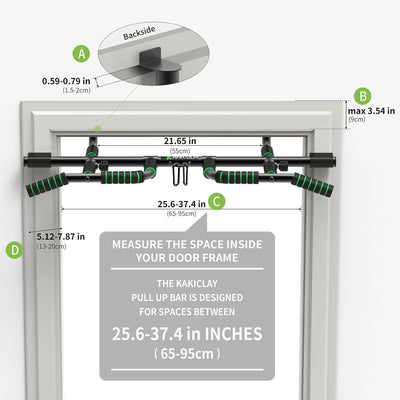 New Upgrade Pull Up Bar for Doorway with Ergonomic Grip - Upto 440 Lbs Capacity, No Screwing or Slipping - USA Original Patent, Designed, Shipped, Warranty