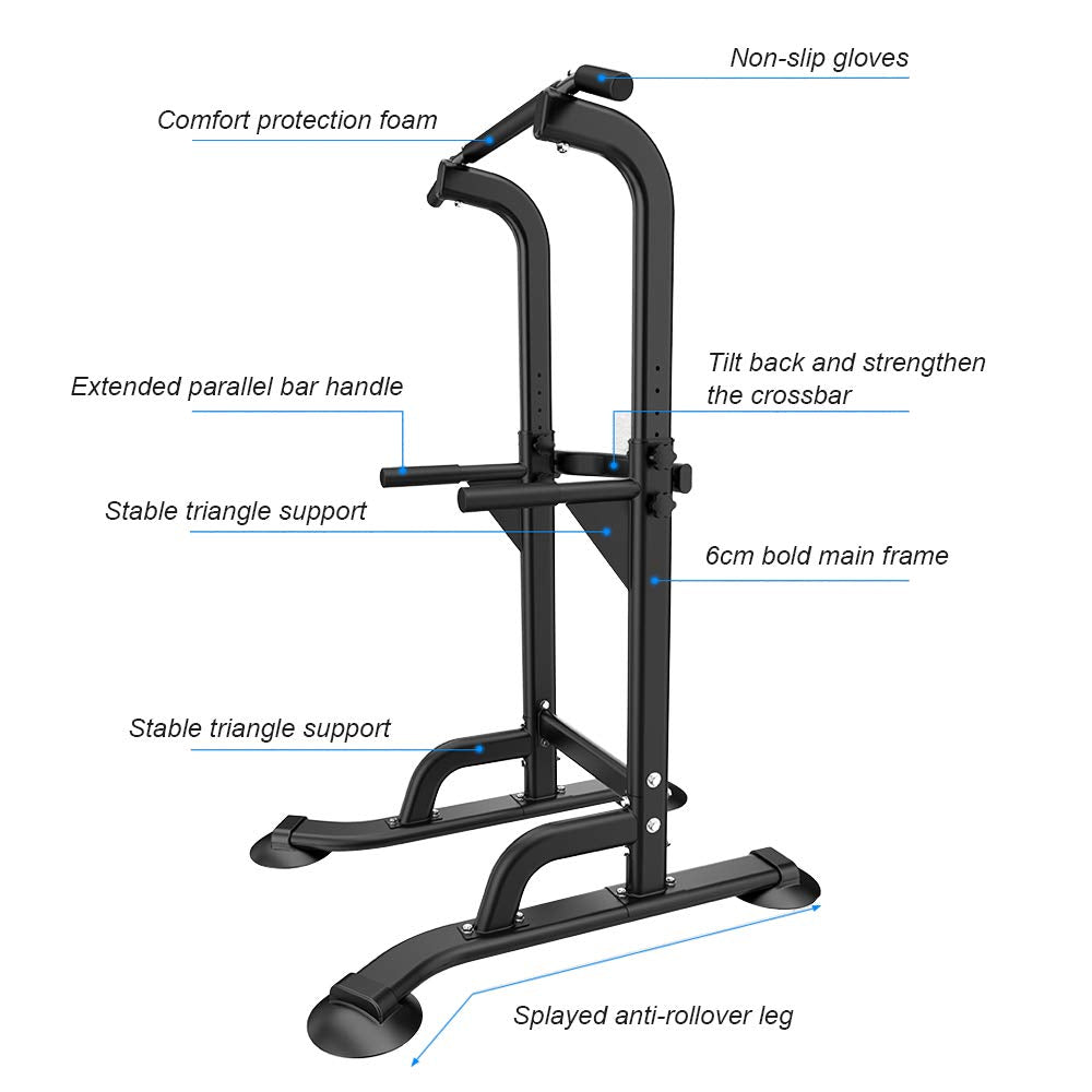 SogesPower Power Tower Dip Station Pull Up Bar for Home Gym Adjustable Height Strength Training Workout Equipment,Pull Up Bar Station
