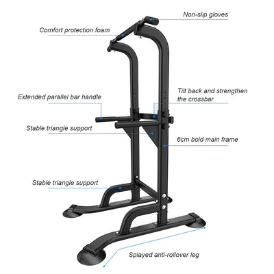 SogesPower Power Tower Dip Station Pull Up Bar for Home Gym Adjustable Height Strength Training Workout Equipment,Pull Up Bar Station