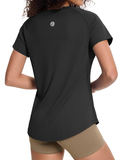 Loovoo Workout Tops for Women Loose Fit Breathable Activewear Cool Quick Dry Gym Athletic Tee Top