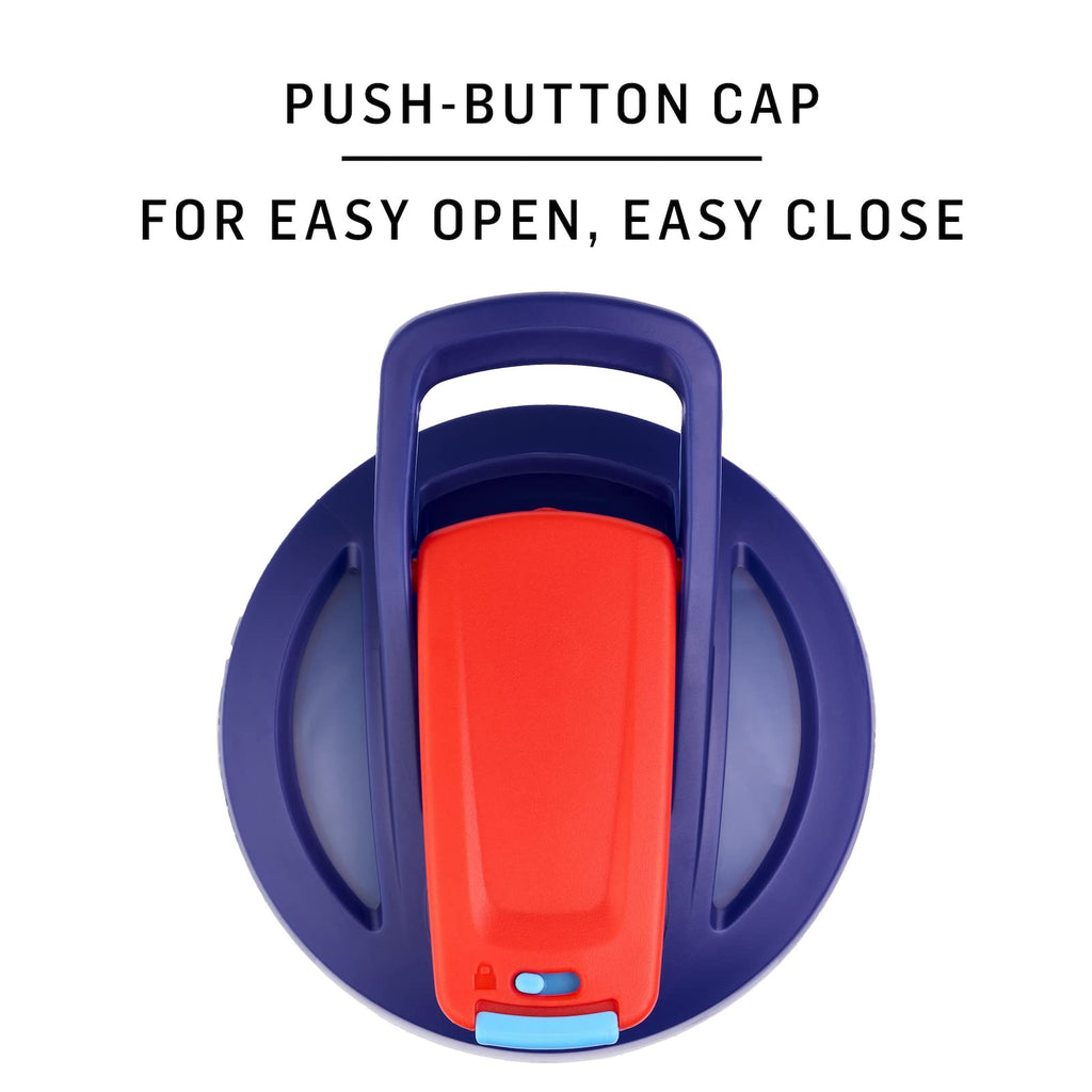 BlenderBottle Superman Strada Shaker Cup Insulated Stainless Steel Water Bottle with Wire Whisk, 24-Ounce, Man of Steel - Blue