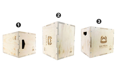 Ultra Fitness Gear Wooden Plyo Box, 31 Plyometric Jump Training Squat, Step Up, Jumps & More Workout Size S, M, L, XL