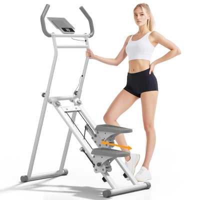 MACYO Stair Stepper for Home Workout - Full-Size Foot Pedals with Tablet Holder, Foldable Stepping Climbers, Easy Assembly, Compact Design for Cardio & Leg Training
