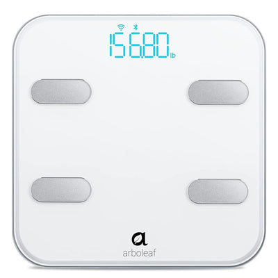 Arboleaf Scale for Body Weight, Smart Scale with BMI, Body Fat, Muscle Mass, 26 Metrics Full Body Composition Analyzer, 8-Electrode High Precision Digital Bathroom Scale, Bluetooth Sync, White