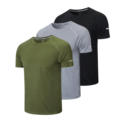 frueo Men's 1/3 Pack Workout Shirts Quick Dry Moisture Wicking Short Sleeve Mesh Athletic T-Shirts