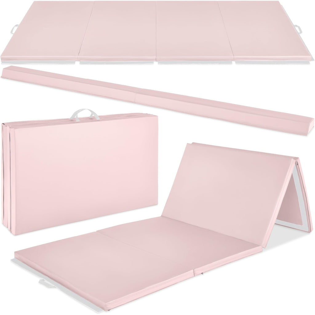 Best Choice Products 10ftx4ftx2in Folding Gym Mat 4-Panel Exercise Gymnastics Aerobics Workout Fitness Floor Mats w/Carrying Handles