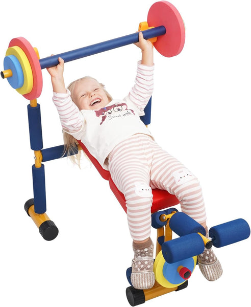 Kids Workout Equipment Kids Weight Bench Set Exercise Equipment Indoor Play Gym Toddler Workout Weight Set - Baby Weights Toys for Age 3 and Up by Home-Man