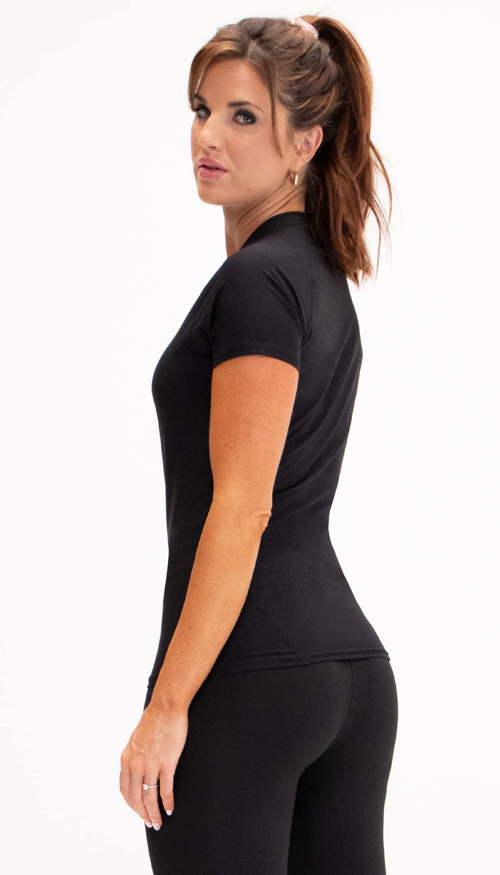 DEVOPS 3 Pack Women's Compression Shirt Dry Fit Short Sleeve Running Athletic T-Shirt Workout Tops