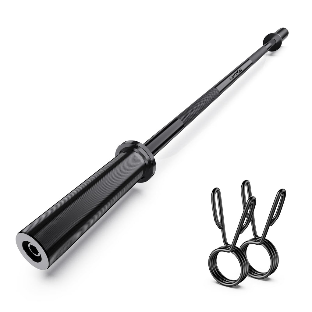 57" Olympic Barbell Bar, 2" Standard Straight Barbell Bars for Weight Lifting Bar for Bench Press/Squats/Hip Thrusts/Lunges/Biceps- Home Gym Weight Bar- 2 Spring Collars(500lb Weight Capacity)