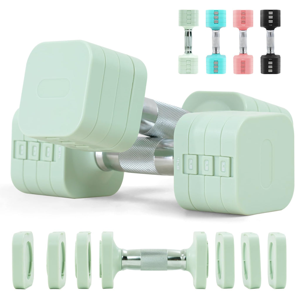 20LBS Adjustable Dumbbell Set, 4 in 1 Free Weights Dumbbells Set for,4lb 6lb 8lb 10lb, with Metal Non Slip Handle，Quick Change，Home Gym Strength Training Equipment for Men and Women