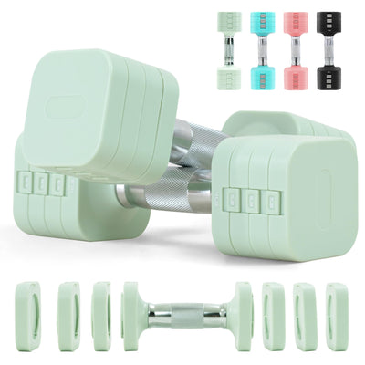 20LBS Adjustable Dumbbell Set, 4 in 1 Free Weights Dumbbells Set for,4lb 6lb 8lb 10lb, with Metal Non Slip Handle，Quick Change，Home Gym Strength Training Equipment for Men and Women