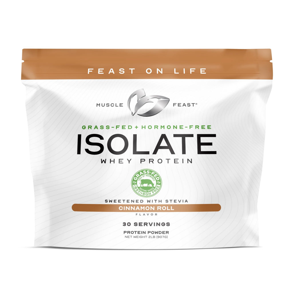 Muscle Feast Grass-Fed Whey Protein Isolate, All Natural Hormone Free Pasture Raised, Whey Isolate Protein Powder for Men and Women, Clean, Non-GMO & Gluten-Free, Isolate Protein - Unflavored, 5lb