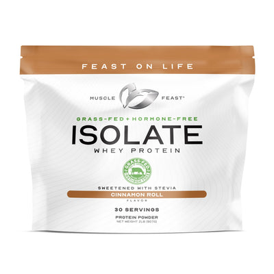 Muscle Feast Grass-Fed Whey Protein Isolate, All Natural Hormone Free Pasture Raised, Whey Isolate Protein Powder for Men and Women, Clean, Non-GMO & Gluten-Free, Isolate Protein - Unflavored, 5lb