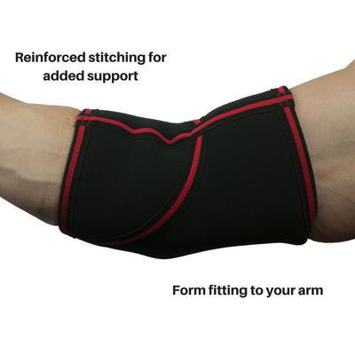 Gymreapers Elbow Sleeves for Weightlifting Powerlifting and Bench Press Support and Compression for Tendonitis Pain Relief 5mm Neoprene Training Gear for Men and Women