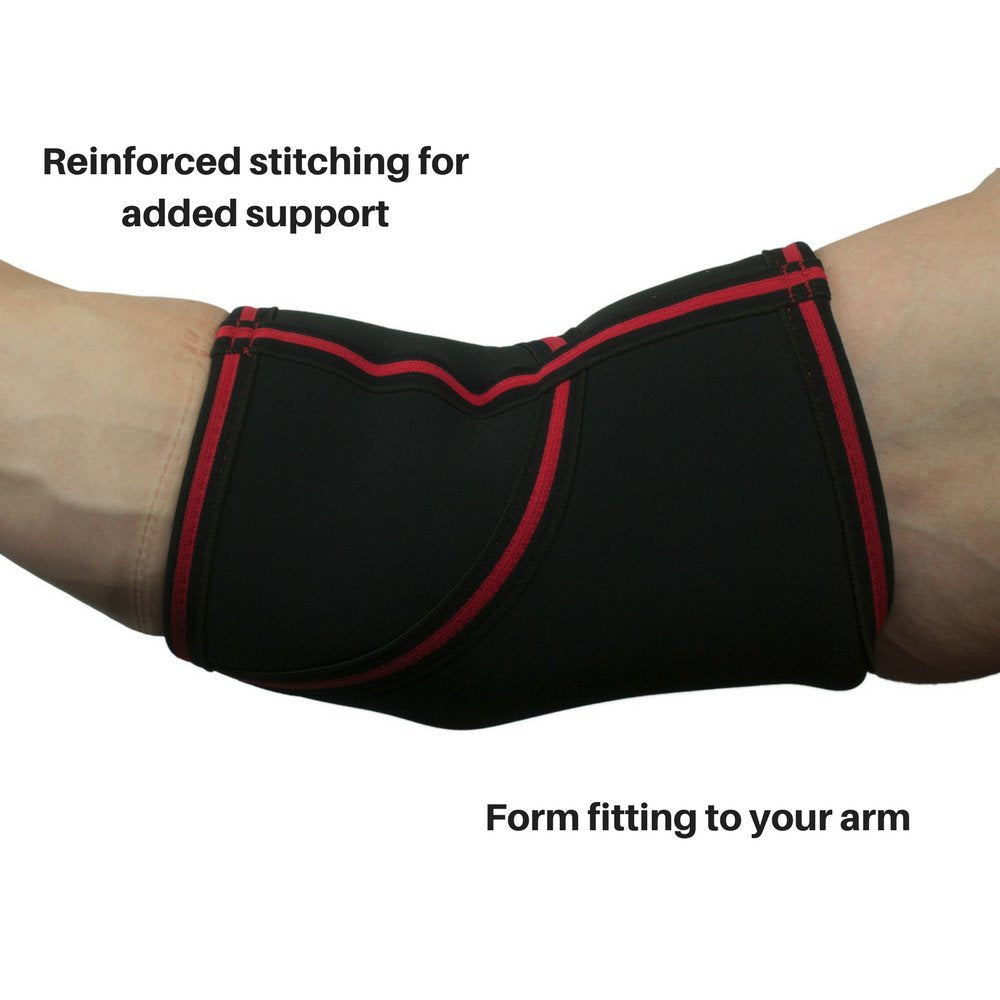Gymreapers Elbow Sleeves for Weightlifting Powerlifting and Bench Press Support and Compression for Tendonitis Pain Relief 5mm Neoprene Training Gear for Men and Women
