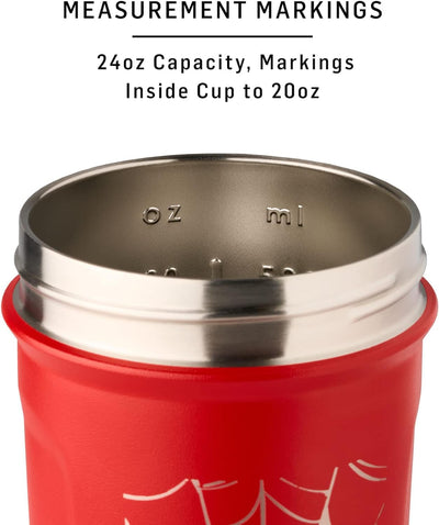 BlenderBottle Superman Strada Shaker Cup Insulated Stainless Steel Water Bottle with Wire Whisk, 24-Ounce, Man of Steel - Blue