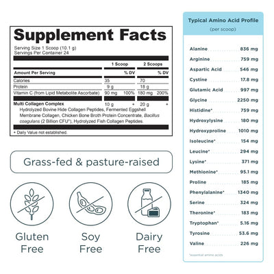 Ancient Nutrition Collagen Powder Protein with Probiotics, Unflavored Multi Collagen Protein with Vitamin C, 45 Servings, Hydrolyzed Collagen Peptides Supports Skin and Nails, Gut Health, 16oz