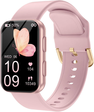 MorePro Health Fitness Tracker with Blood oxy-gen Monitor and 24/7 Heart Rate and Blood Pressure, Sleep Monitor, 120+ Sport Modes Waterproof Fitness Watch for Women Men Android iOS, Black