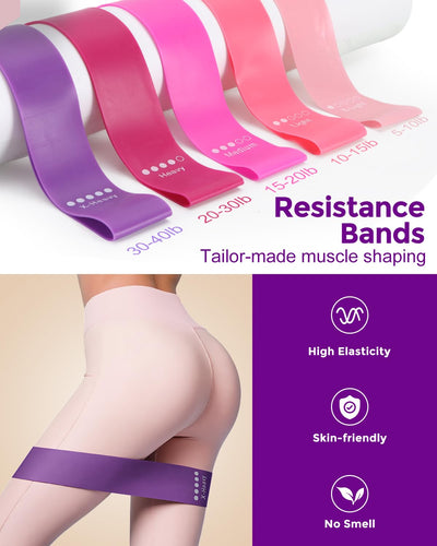 Pilates Essentials Kit for Women, 14-Inch Magic Circle Home Pilates Equipment with Pilates Ring and Ball Set, 5 Resistance Bands & Accessories for Home Workouts Beginners Essentials Starter Set