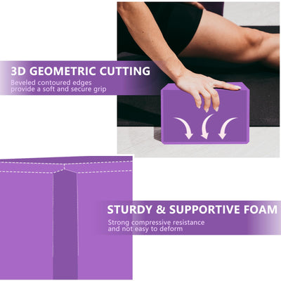 9"x6"x3" Yoga Blocks, Soft Non-Slip Surface Premium Foam Blocks, Supportive, Lightweight, Odor Resistant, Yoga Accessories for Pilates Meditation General Fitness Stretching Toning