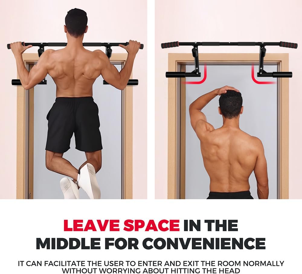 ONETWOFIT 2025 Upgrade Multi-Grip Pull Up Bar for Doorway - 460 lbs Heavy Duty Chin-Up Bar for Home Gym Exercise, Door Frame Pull Up Bar for Almost All Doors