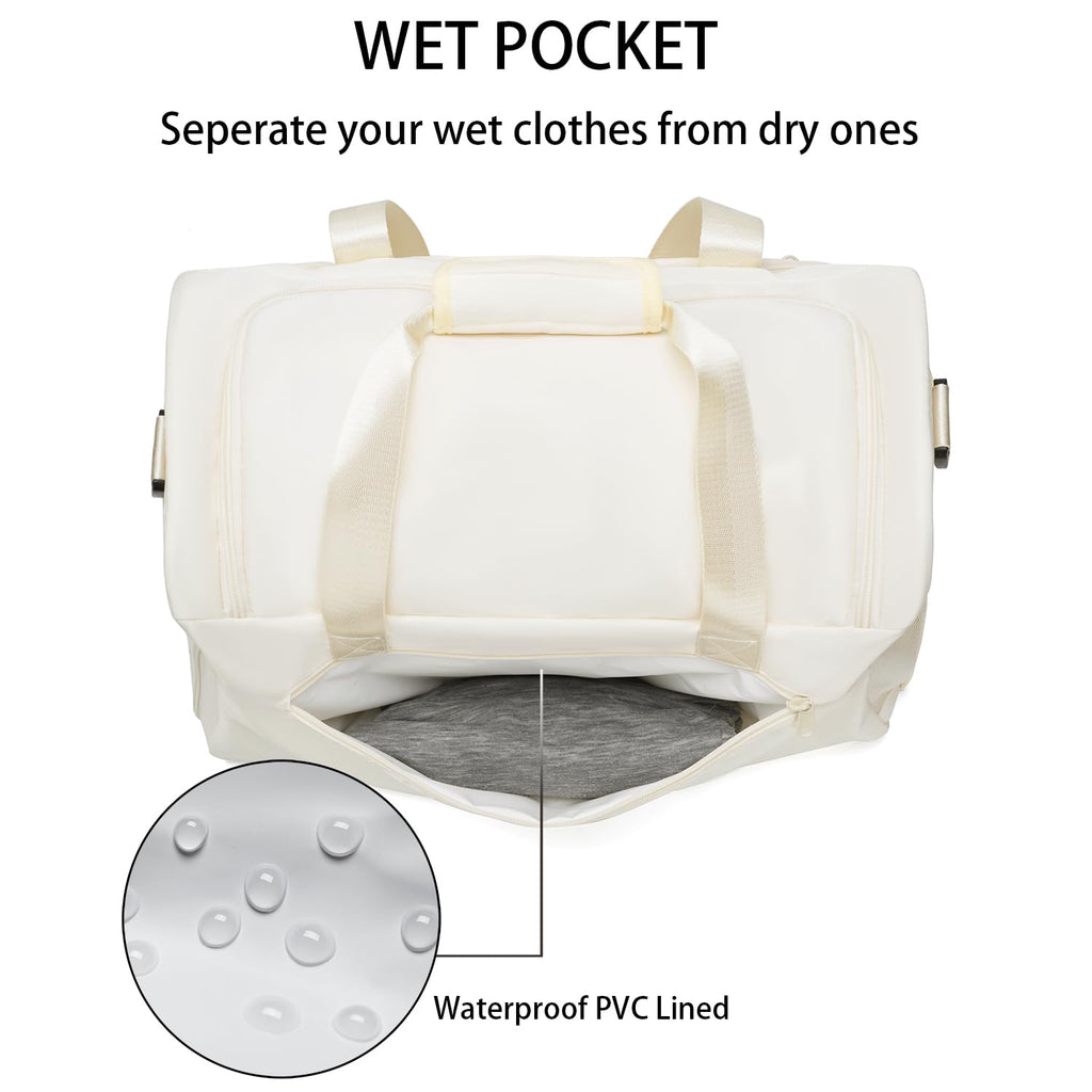 Gym Bag for Men Women, Small Fitness Workout Sports Bag with Wet Pocket & Shoes Compartment, Water Resistant Overnight Weekender Duffel Bag