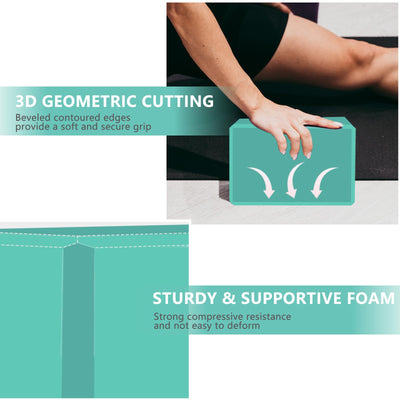 9"x6"x3" Yoga Blocks, Soft Non-Slip Surface Premium Foam Blocks, Supportive, Lightweight, Odor Resistant, Yoga Accessories for Pilates Meditation General Fitness Stretching Toning