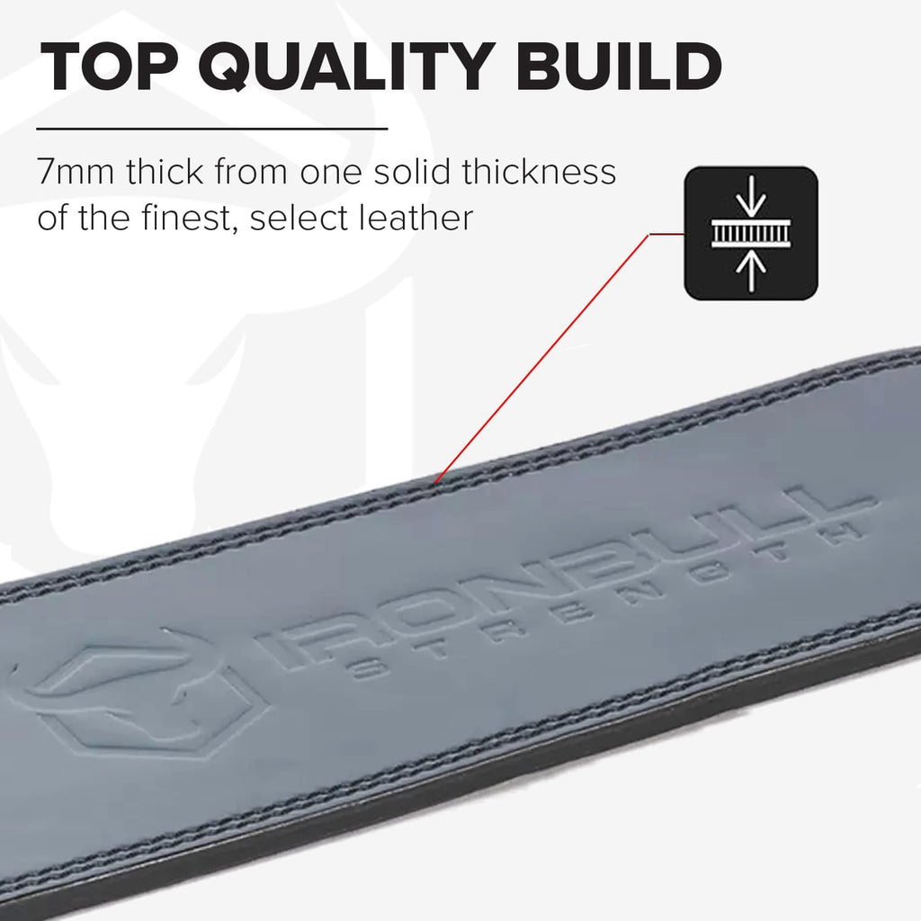 7mm Leather Weight Lifting Belt (IPF, USAPL, USPA, IPL USAW & IWF Approved) - 4" to 2” Tapered Premium Weightlifting Belt for Olympic Lifting, Powerlifting, Cross training, Gym, Workout & Weight Training - Weightlifting Belts for Men and Women