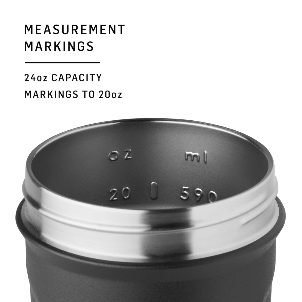 BlenderBottle Superman Strada Shaker Cup Insulated Stainless Steel Water Bottle with Wire Whisk, 24-Ounce, Man of Steel - Blue