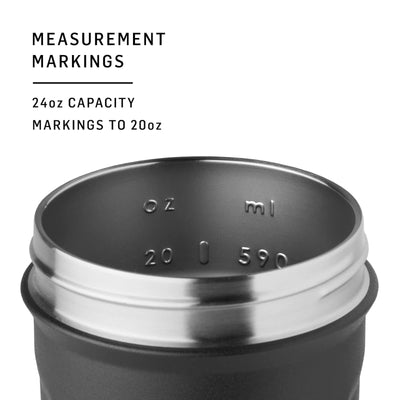 BlenderBottle Superman Strada Shaker Cup Insulated Stainless Steel Water Bottle with Wire Whisk, 24-Ounce, Man of Steel - Blue