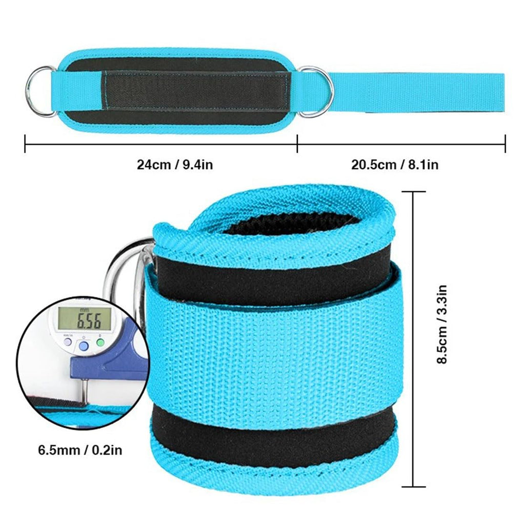 Ankle Straps Ankle Resistance Bands Wrist Cuffs Padded Straps Adjustable Fitness Glute Kickback D-Ring for Cable Machine Gym Foot Leg Training Brace Support 1 Pair