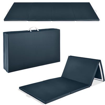 Best Choice Products 10ftx4ftx2in Folding Gym Mat 4-Panel Exercise Gymnastics Aerobics Workout Fitness Floor Mats w/Carrying Handles