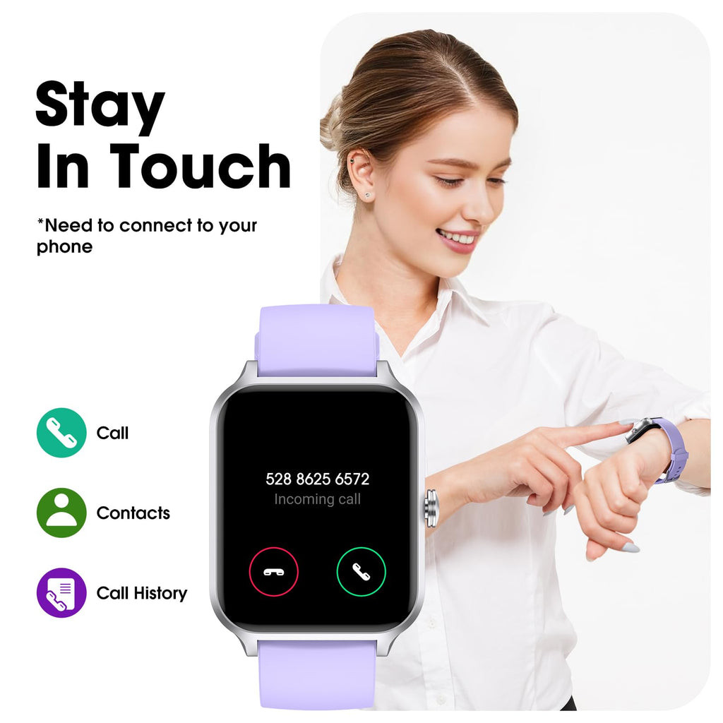 Smart Watch No App/Phone Required,42mm Smartwatch for Women Men,Fitness Tracker Watch with Heart Rate Monitor, Sleep Tracker, Pedometer,Step Counter,IP68 Waterproof, for Android iOS Phones