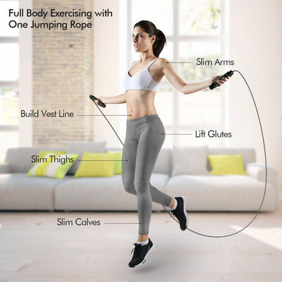 Jump Rope, Tangle-Free Rapid Speed Jumping Rope Cable with Ball Bearings for Women, Men, and Kids, Adjustable Steel Jump Rope with Foam Handles for Home Gym Exercise Fitness Workout Equipment & Slim Body