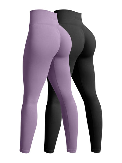 OQQ Women's 2 Piece Yoga Legging Seamless Workout High Waist Butt Liftings Athletic Leggings