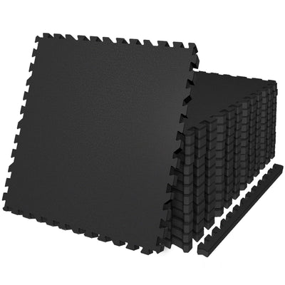 AIRHOP 0.79in Thick 24 Sq Ft Exercise Equipment Mats, 6 Tiles Upgraded Rubber Top with High Density EVA Foam, Large Interlocking Puzzle Gym Flooring for Home Gym, Heavy Weight Workout,Black & White