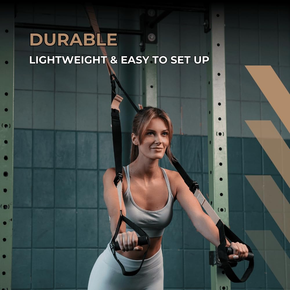 THYSOL® Resistance Trainer Pro Xtreme Straps Army | Sling Trainer Set with Adjustable Door Anchor | Fitness Home Workouts - Suitable for Travelling & for Training Indoor & Outdoor