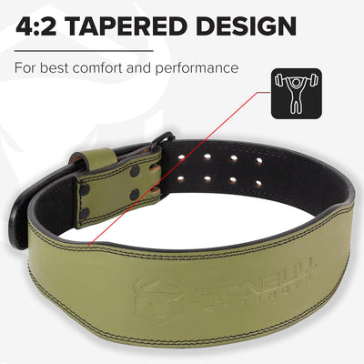 7mm Leather Weight Lifting Belt (IPF, USAPL, USPA, IPL USAW & IWF Approved) - 4" to 2” Tapered Premium Weightlifting Belt for Olympic Lifting, Powerlifting, Cross training, Gym, Workout & Weight Training - Weightlifting Belts for Men and Women