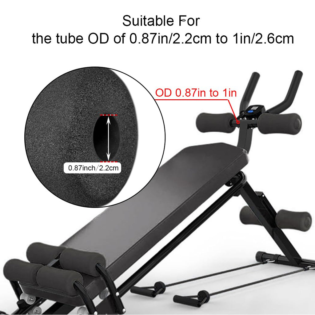 Sponge Foam Foot Pad Roller Pair, Used for Replacing Gym Exercise Equipment, Suitable for 1-inch Rod (Foam 5.12" X 2.76" Od X 0.87" Id)
