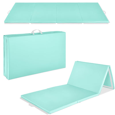 Best Choice Products 10ftx4ftx2in Folding Gym Mat 4-Panel Exercise Gymnastics Aerobics Workout Fitness Floor Mats w/Carrying Handles