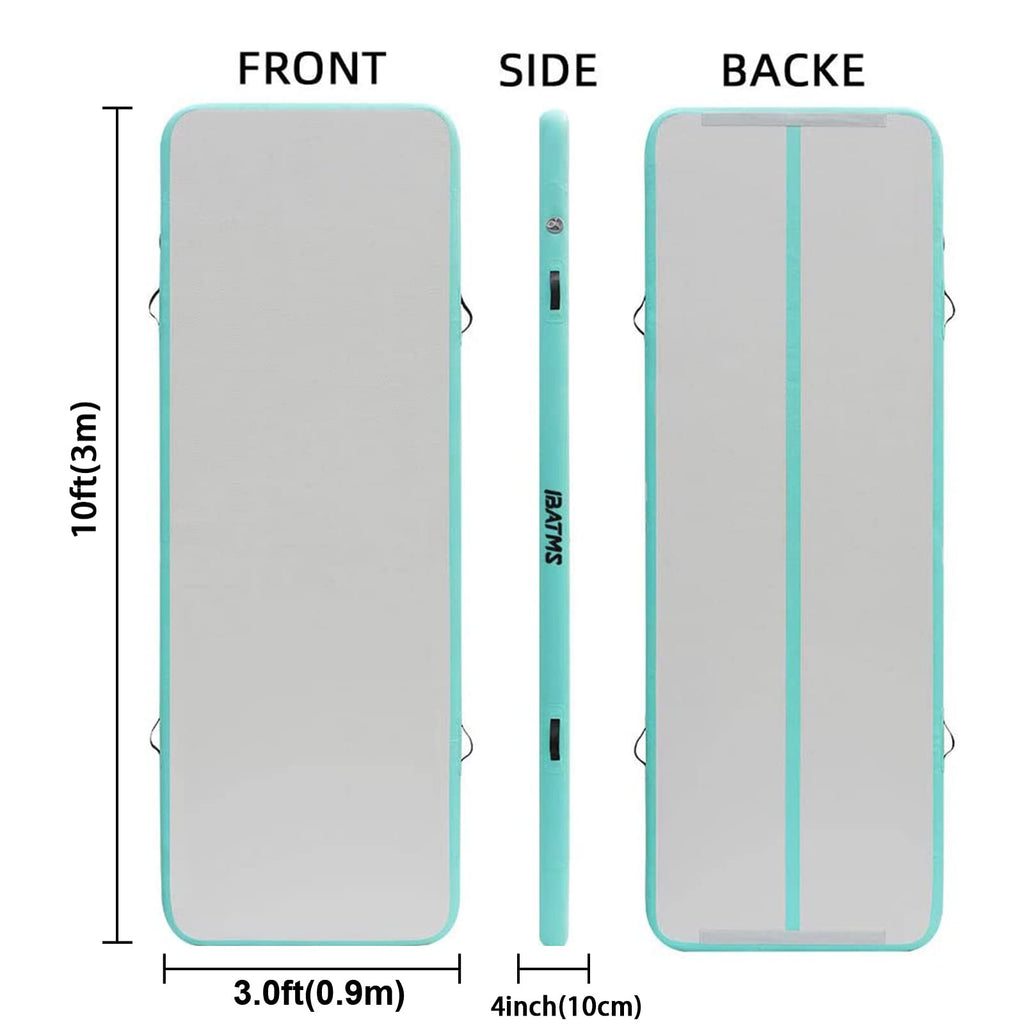 DAIRTRACK Inflatable Gymnastics Air Mat 10ft/13ft/16ft/20ft Tumble Track Tumbling Mats for Home Use/Gym/Training/Cheerleading/Yoga/Water