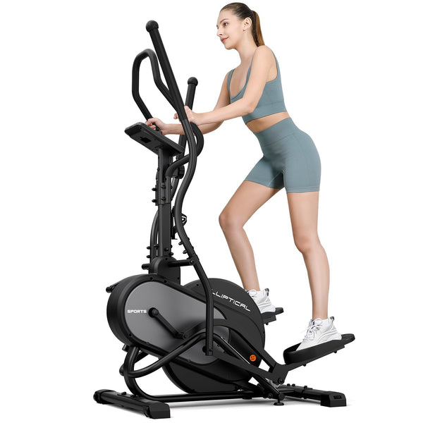 THERUN Elliptical Exercise Machine, 3-in-1 Cardio Climber Stepping Elliptical Machine for Home, Stair Stepper Elliptical Training Machines w/16 Levels Resistance, Pulse Sensor, LCD Monitor