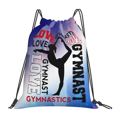 Gymnastics Drawstring Backpack Light Gym String Bag Pink Water Resistant Sackpack Sport Yoga Daypack For Womens Mens