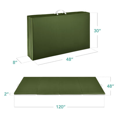 Best Choice Products 10ftx4ftx2in Folding Gym Mat 4-Panel Exercise Gymnastics Aerobics Workout Fitness Floor Mats w/Carrying Handles